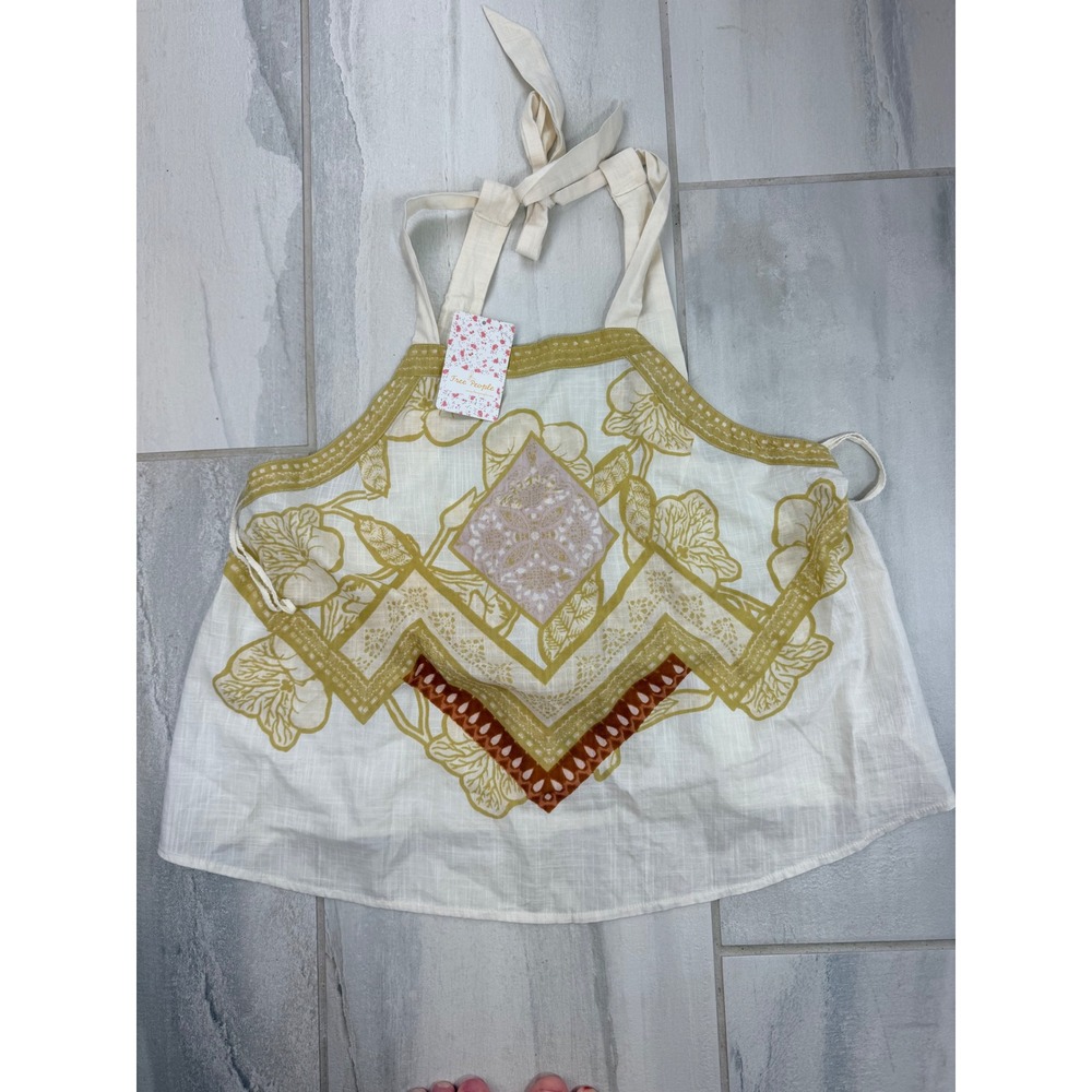 Free People Cool Cabana Sugar Combo Cotton Tie Back Crop Top L NWT OB944914